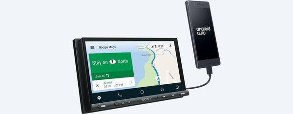 Sony XAV-AX5000 Compatible with CarPlay & Android Auto Receiver + Rear View Camera & Steering Wheel Interface