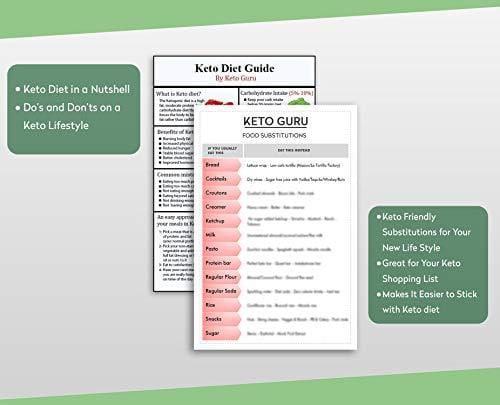 Keto Diet Guide Pack | Keto Cheat Sheet Magnets for Beginners | Ketogenic Diet for Weight loss | Keto Diet 60 Food Macros by KETO GURU