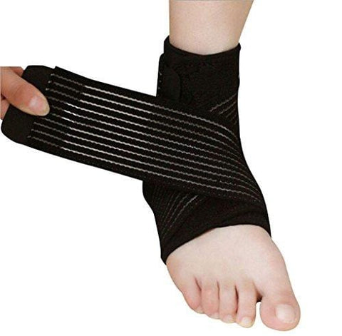 Faswin 2 Pack Nonslip Breathable Ankle Brace with Compression Wrap Support, One Size, Black