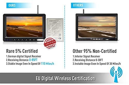 ZEROXCLUB Digital Wireless Backup Camera System Kit No Interference IP69 Waterproof Wireless Rearview Camera 7''Wireless Reversing Monitor for Truck/Semi-Trailer/RV/Box Truck WX04