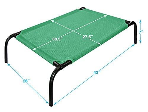 Best Pet Supplies - Steel Framed Rust Resistant Elevated Mildew Free Mesh Fabric Pet Bed for Dogs & Cats - Large 43 x 26 x 7 Inches
