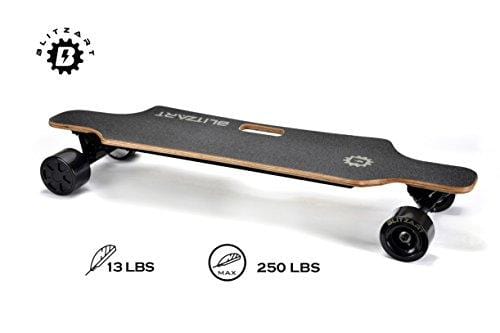 BLITZART Huracane GT 38" Dual Electric Longboard Skateboard Samsung Battery 3.5" PU Wheels Changeable Tires (Black)
