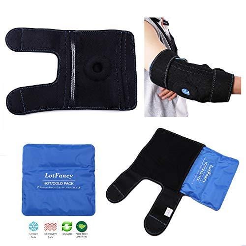 Gel Pack with Elbow Support Wrap for Cold Hot Therapy by LotFancy - Hot Cold Ice Pack for Injuries, Sprained Elbows, Tendonitis, Arthritis, and Other Sports Injuries