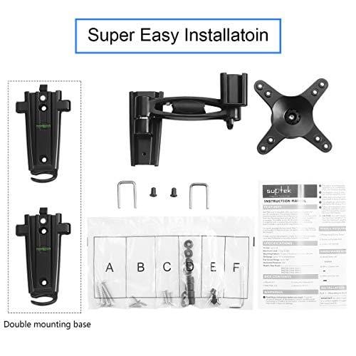 Suptek Aluminium Alloy Lockable RV TV Wall Mount for Most 13-24" LED, LCD, OLED and Flat Screen TVs on Motor Home Camper Truck Trailer, 10.04 inch from The Wall Swivel/Tilt/Extension Arm (MA2790-1)