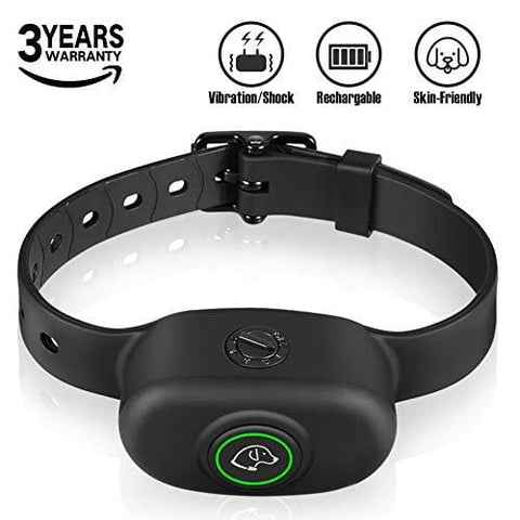 KeShi Bark Collars Anti Barking Collar for Dogs - Premium Silicone Neck Strap, 5 Levels' Vibration & Static Electric Shock, Rechargeable No Bark Collar for Small, Medium and Large Dogs Waterproof