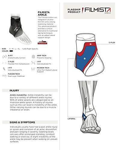 Zamst Filmista Ankle Brace Support Wrap, Left, Large