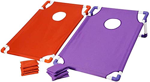 Smartxchoices 3FT X 2FT Portable PVC Framed Cornhole Toss Game Set with 8 Bean Bags and Carrying Case, Funny Party Game for Yard, Lawn, Gatherings, Outdoor, Indoor