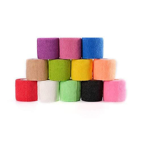 Fantastic Job 12 Pack 2 Inch Self Adherent Cohesive Tape Adhesive Nandage Wrap for Sports Ankle Wrist Finger