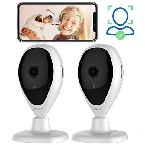 Dog Cameras, HUGOAI WiFi Pet Monitor 1080P Home Security Camera with Phone App with Speaker, Indoor Cameras with Facial Recognition, Motion Detection, Night Vision, 2-Way Audio for Pet Dog Cat