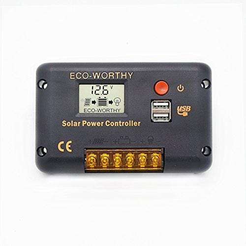 ECO-WORTHY 200 Watt (2pcs 100 Watt) Monocrystalline Solar Panel Complete Off-Grid RV Boat Kit with LCD Charge Controller + Solar Cable + Mounting Brackets