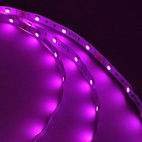 LEDwholesalers 12-Volt 16.4-ft RGB Color-Changing Kit with Controller and IR Remote, Power Supply, and LED Strip in White PCB, 2034RGB-R2+3369+3208