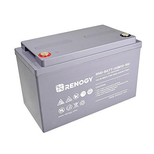 Renogy Deep Cycle AGM Battery 12 Volt 100Ah for RV, Solar Marine and Off-grid Applications