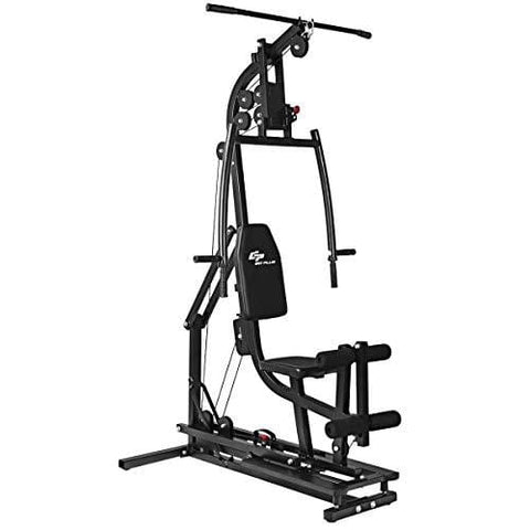 GOPLUS Multifunctional Trainer Free Weight Strength Training Home Gym Station Workout Machine for Total Body Training Max Load 330LBS (Black)