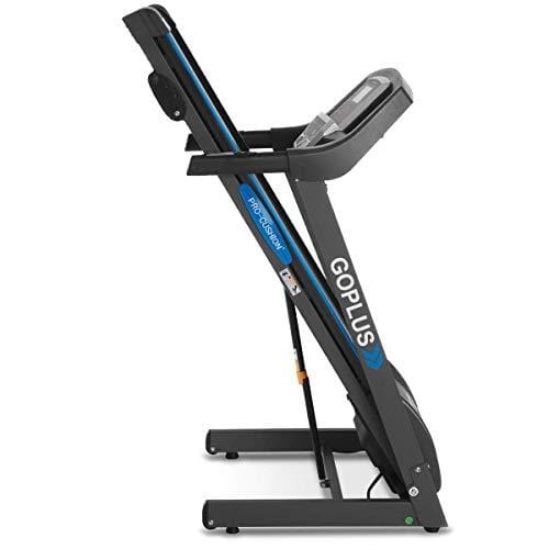 Goplus 2.25HP Electric Folding Treadmill with Incline, Walking Running Jogging Fitness Machine with Blue Backlit LCD Display for Home & Gym Cardio Fitness (Black Jaguar Ⅱ)