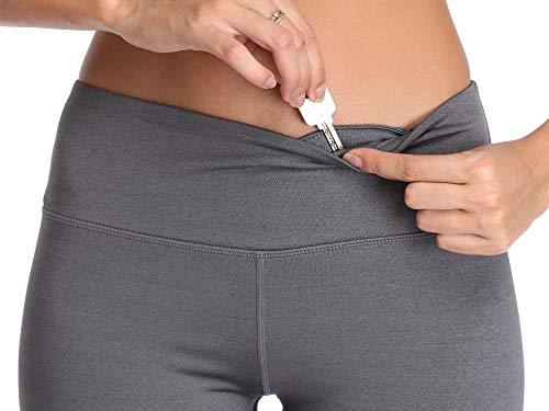 Cadmus Women's 3 Pack Compression Athletic Workout Shorts with Pocket,04,Black,Grey,Blue,Large