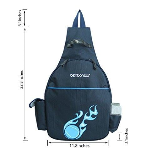 Klau Nylon Tennis Racquet Backpack Tennis Racket Equipment Bag Outdoor Sports Bag Dark Blue for Children Teenagers Tennis Beginners
