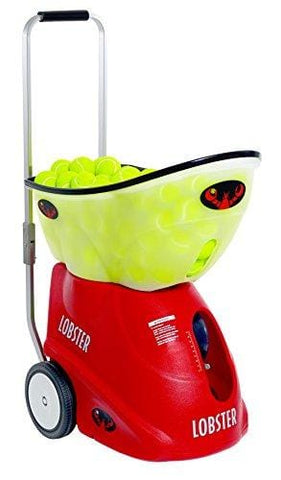 Lobster Sports – Elite Grand Five LE – Battery-Powered Tennis Ball Machine – 12 Pre-Loaded Drills & Player Styles – Fully Random Oscillation – 2-Line Feature – 150-Ball Capacity