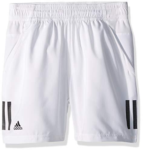 adidas Youth 3-Stripes Tennis Short, White/Black, Large