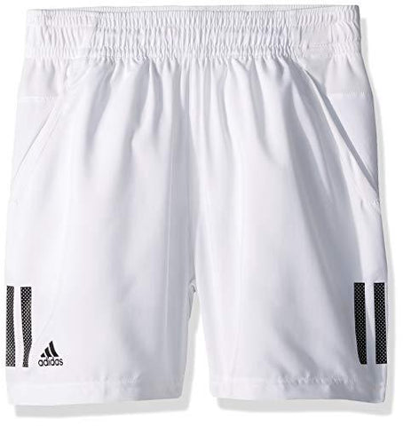adidas Youth 3-Stripes Tennis Short, White/Black, Large