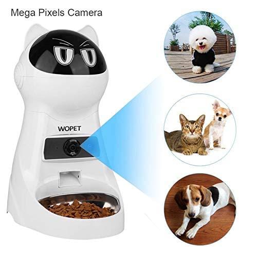 WOpet SmartFeeder,Automatic Pet Feeder Stainless Steel Bowl，Auto Dog Cat Feeder with Timer Programmable,Portion Control,HD Camera Voice Recording,Controlled by Smart Phone with WiFi