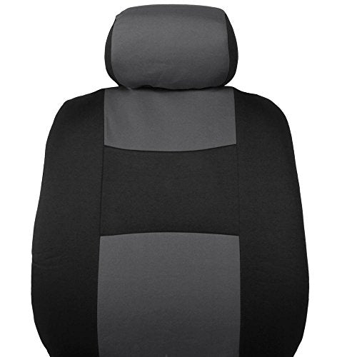 BDK OS309CC Charcoal Gray Polypro Black/Car Seat Cover, Easy Wrap Two-Tone Accent for Auto, Split Bench