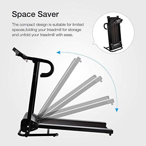 Murtisol 1100W Folding Treadmill Electric Walking Running Exercise Fitness Machine with LCD Display Easy Control Home Gym