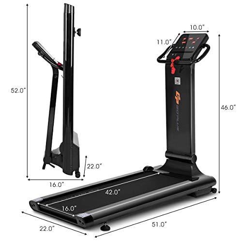Goplus 1.5HP Electric Folding Treadmill Portable Motorized Running Machine Home Gym Cardio Fitness w/App (Black)