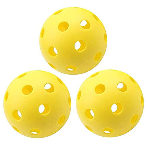 hrongshk 3 Pack Pickleball Balls, Professional Patented 26 DrilledHole Design Pickleball Balls Indoor Pickleballs, High-Vis Optic Yellow Pickleball Balls