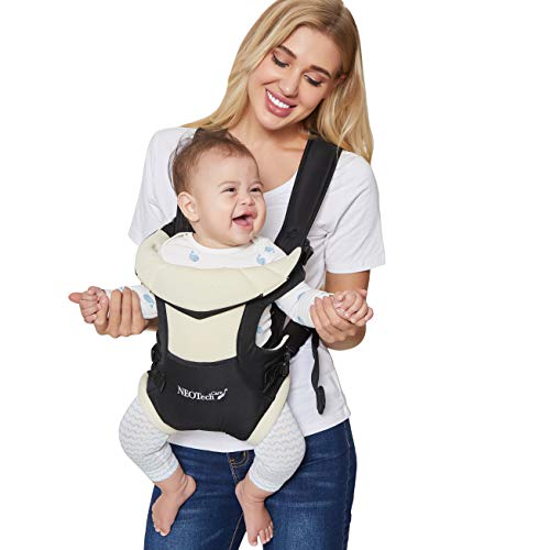 Neotech Care Baby Carrier - Front and Back Carrying - Adjustable, Breathable & Lightweight - for Infant, Child, Toddler - Black with Red