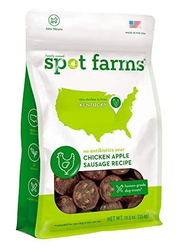 Spot Farms All Natural Human Grade Dog Treats, Chicken Apple Sausage, 12.5 Ounce