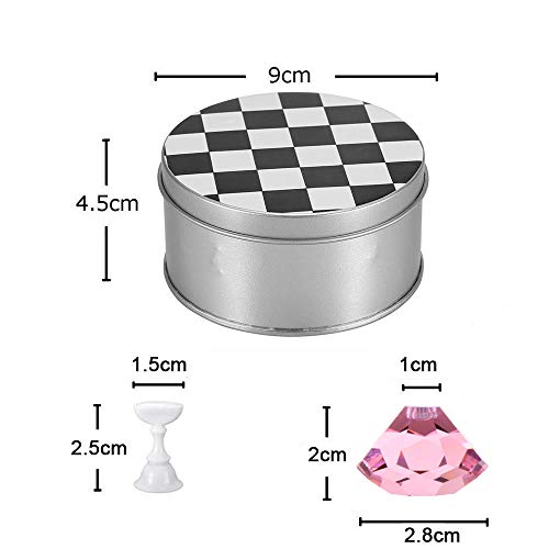 Kalolary 1 Set Nail Art Holder Practice Stand for Nail Art Display, Magnetic Nail Art Tips Holders Crystal Nail Holder Chessboard Fingernail DIY Nail Art Display Stand Training Practice Display Stand