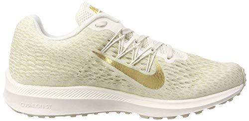 Nike Women's Air Zoom Winflo 5 Running Shoe, Phantom/Metallic Gold-String-White, 9.5