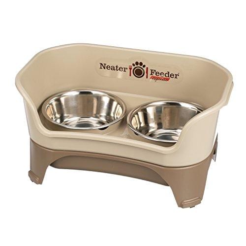 Neater Feeder Express (Medium to Large Dog, Champagne) - with Stainless Steel, Drip Proof, No Tip and Non Slip Dog Bowls and Mess Proof Pet Feeder