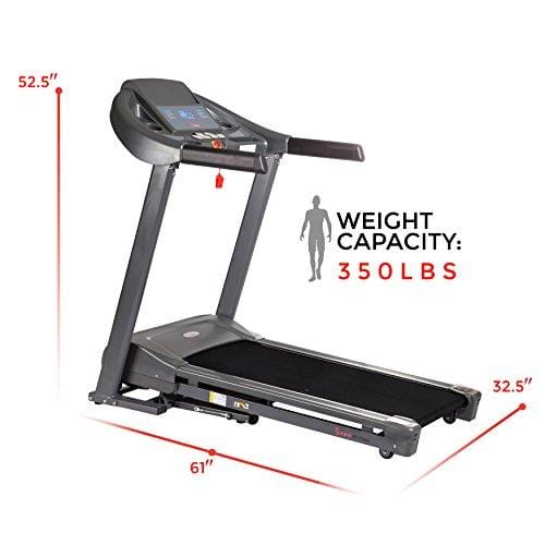 Sunny Health & Fitness T7643 Heavy Duty Walking Treadmill with 350 lb High Weight Capacity, Wide Walking Area and Folding for Storage