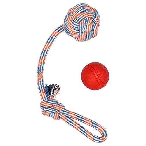 XL DOG ROPE TOYS FOR AGGRESSIVE CHEWERS - LARGE DOG BALL FOR LARGE AND MEDIUM DOGS - BENEFITS NON-PROFIT DOG RESCUE - LARGE FLOSS ROPE FOR DOGS DENTAL HEALTH - 100% COTTON ROPE TOY FOR LARGE DOGS