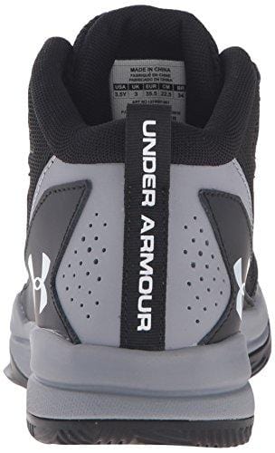 Under Armour Men's Grade School Jet Mid Basketball Shoe, Black (001)/Steel, 7