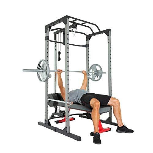 Fitness Reality 810XLT Super Max Power Rack Cage with LAT Pull Down and Low Row Cable Attachment