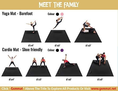 Gxmmat Large Yoga Mat 72"x 48"(6'x4') x 7mm for Pilates Stretching Home Gym Workout, Extra Thick Non Slip Anti-Tear Exercise Mat