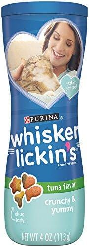 Purina Whisker Lickin's Cat Treats; Crunchy & Yummy Chicken & Tuna Flavors - 4 oz. Canister ( 10 )