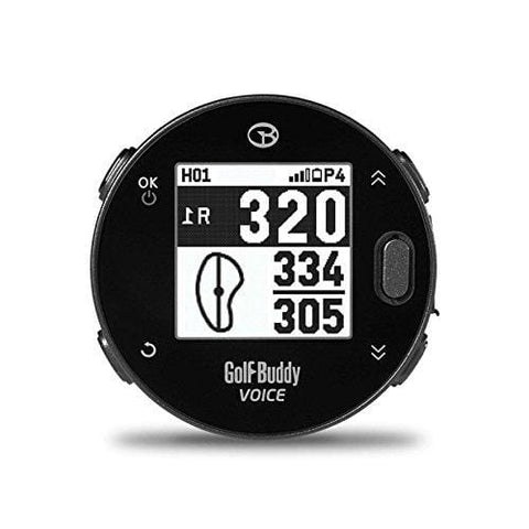 GolfBuddy Voicex Easy-to-Use Smart Talking Golf GPS, Black, Small