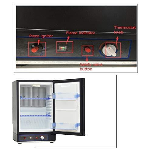 Smad 3 Way Refrigerator 12v Fridge for RV Trucks Peopane Refrigerator No Noise, AC/DC/LPG,55 Qt, Black