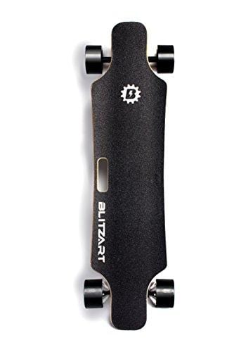 BLITZART Huracane GT 38" Dual Electric Longboard Skateboard Samsung Battery 3.5" PU Wheels Changeable Tires (Black)