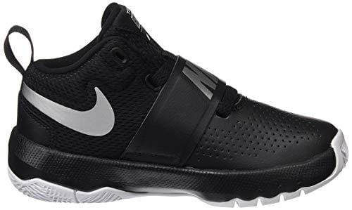 Nike Boys' Team Hustle D 8 (PS) Basketball Shoe, Black/Metallic Silver - White, 13C Regular US Little Kid