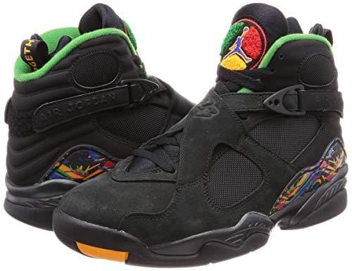 Jordan 8 Retro Men's Shoes Black/Light Concord/Aloe Verde Noir 305381-004 (8.5 D(M) US)