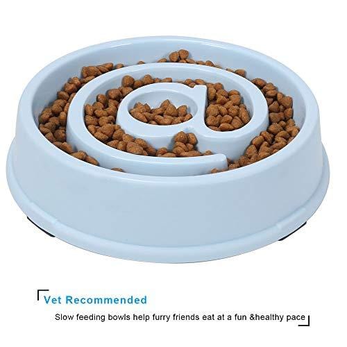 UPSKY Dog Bowl Slow Feeder Anti-Choking Pet Bowl Fun Healthy Bloat Stop Feeder Small Dog Bowl with Bright Macaroon