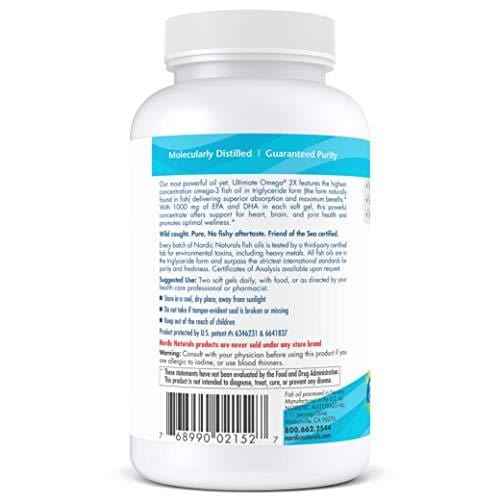 Nordic Naturals - Ultimate Omega 2X, Supports Heart, Brain, and Immune Health, 120 Soft Gels
