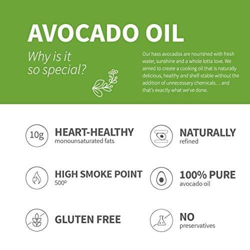 Chosen Foods 100% Pure Avocado Oil 1 L, Non-GMO, for High-Heat Cooking, Frying, Baking, Homemade Sauces, Dressings and Marinades