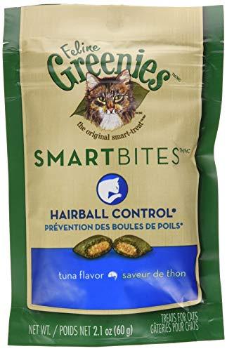 FELINE GREENIES SMARTBITES Hairball Control Natural Treats for Cats Tuna Flavor 2.1 oz.