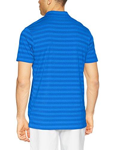 NIKE Men's Dry Stripe Golf Polo, Game Royal/Black, Large
