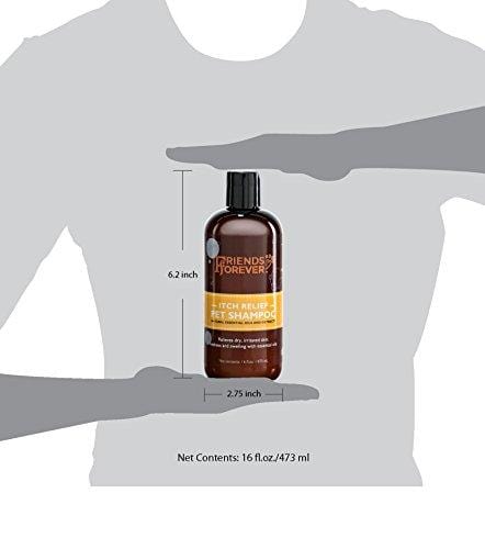 Friends Forever Natural Dog Shampoo for Dry Itchy Skin - Oatmeal Aloe Vera Pet Shampoo for Dog Wash with Flaxseed, Tea Tree and Lavender Oil